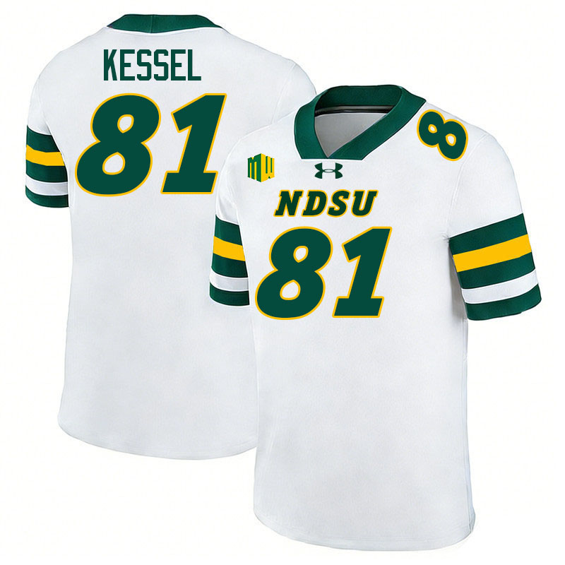 North Dakota State Bison #81 Reis Kessel College Football Jerseys,Uniforms-White